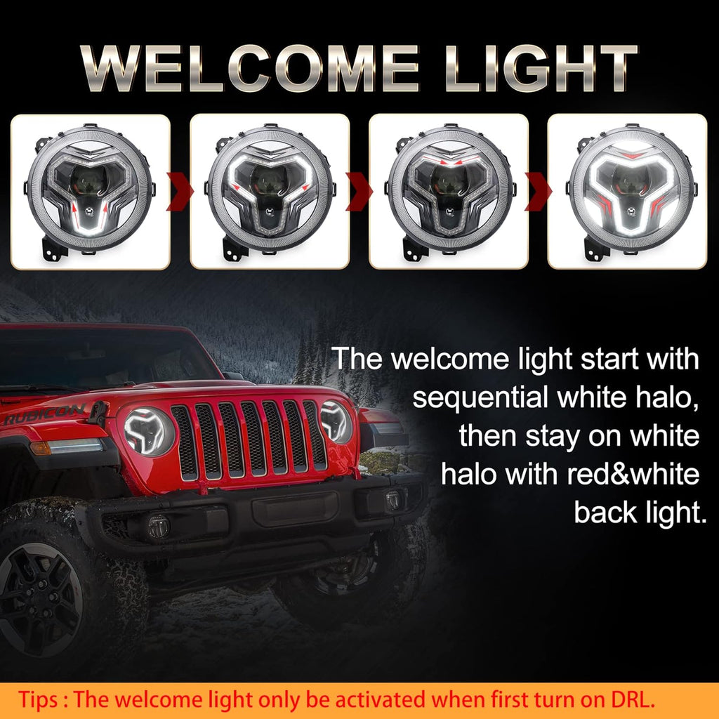 9 inch LED Headlights with DRL Turn Signal Light B7521