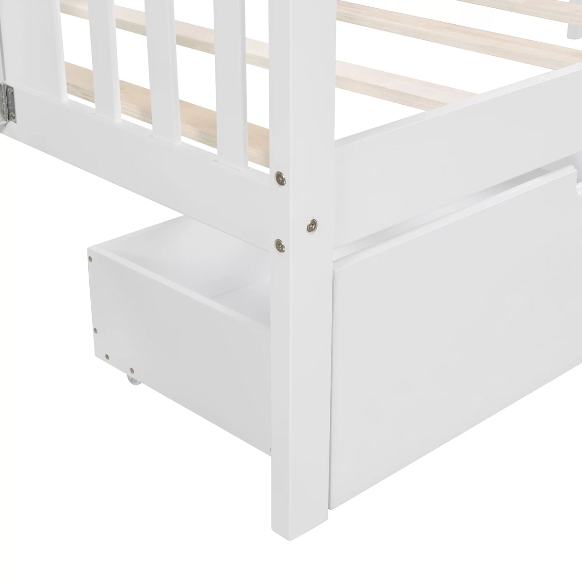 Twin Size White Daybed with Two Drawers E450858