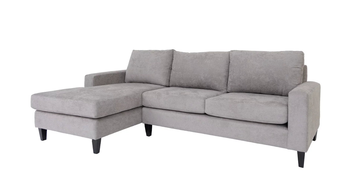 Grey L Shaped Sectional Sofa with Solid Wood Frame N8158
