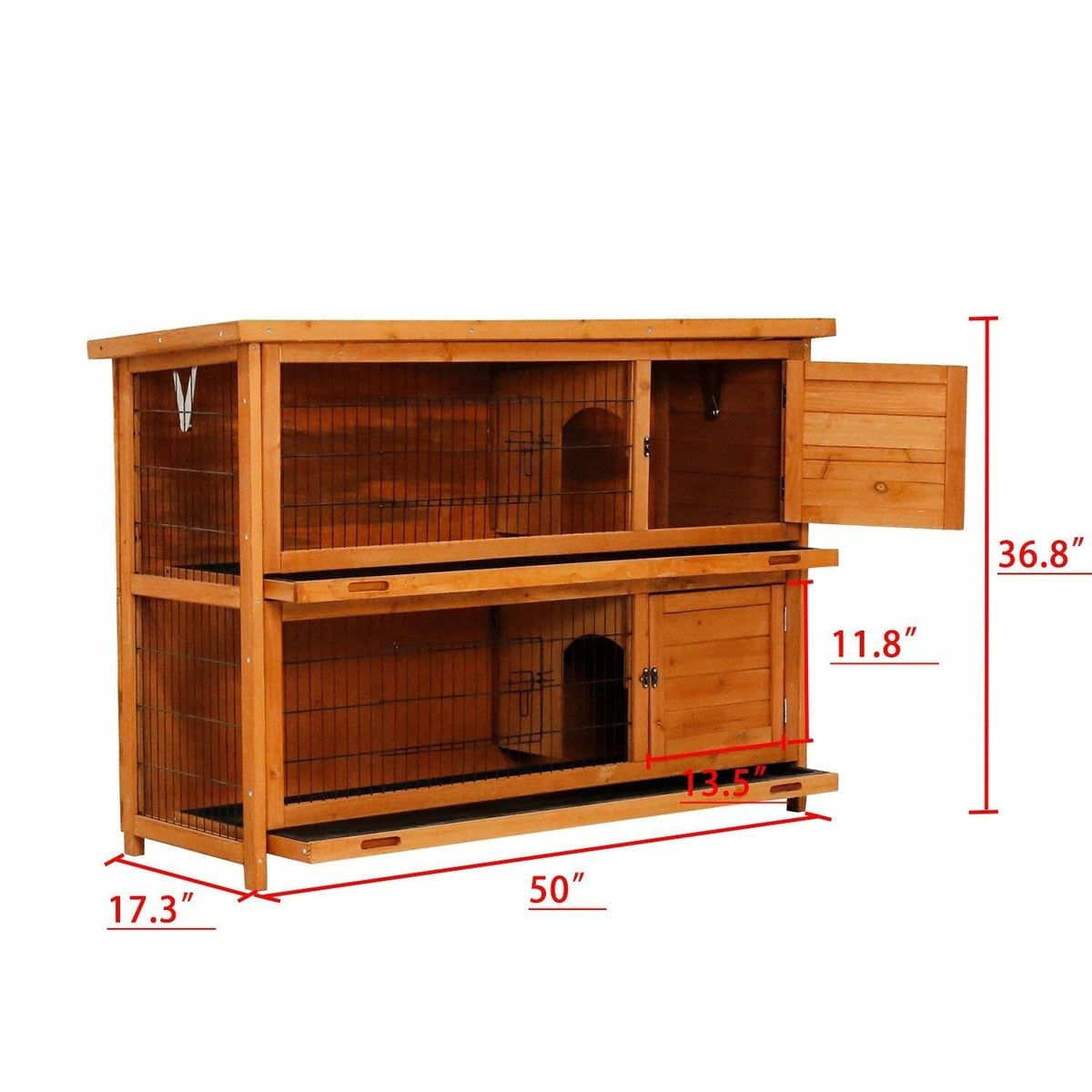Wooden Rabbit Hutch Bunny Cage Small Animal Pet Cage G56348