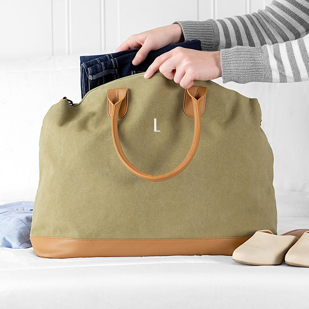 Green Washed Canvas Weekender F78857