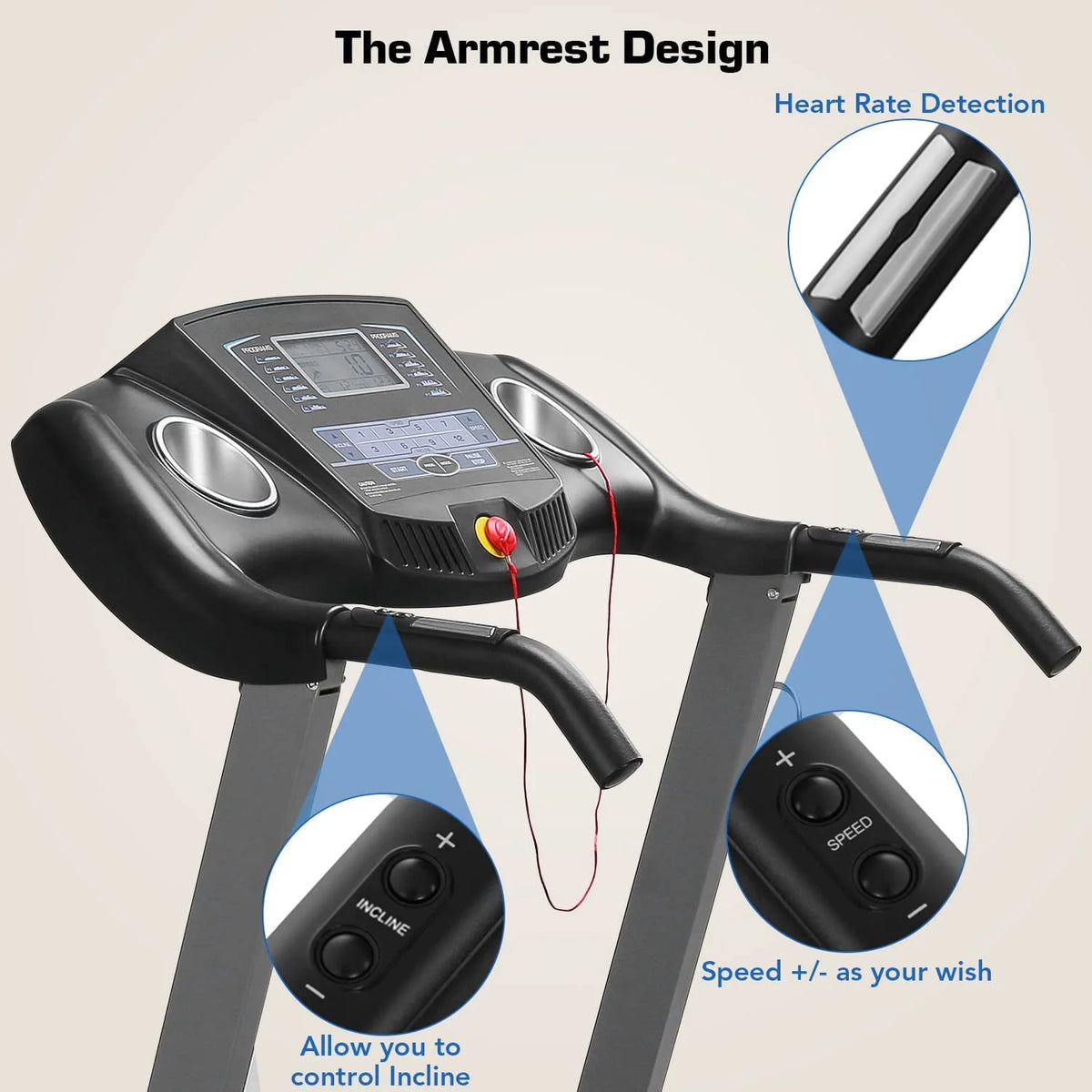 Folding Treadmill with 12-Level Automatic Incline V7807