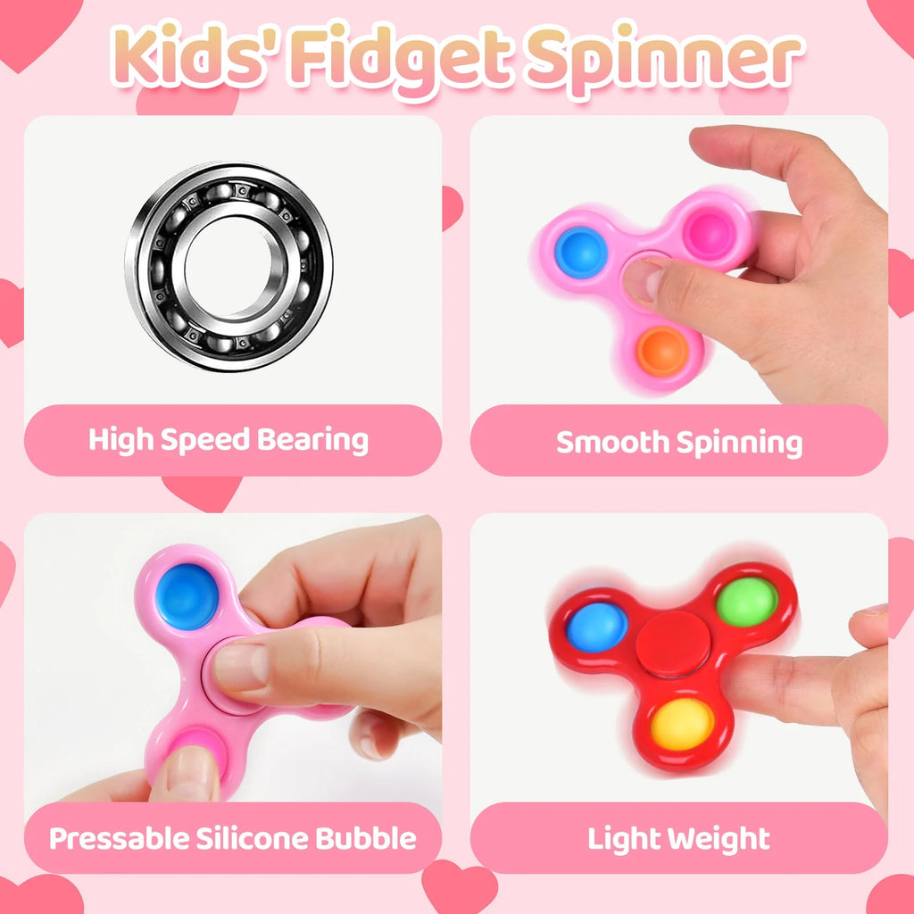28 Packs Valentines Cards with Fidget Spinner X9808