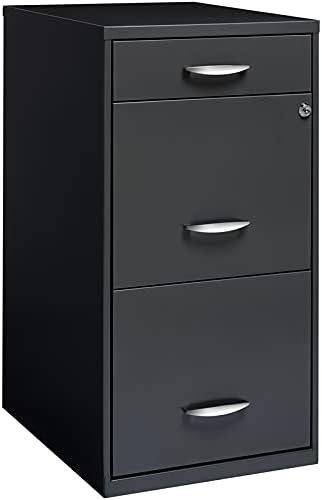 18 inch 3 Drawer Metal File Cabinet with Pencil Drawer Charcoal C1571