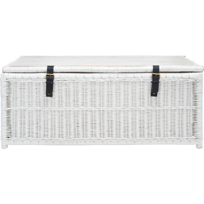 White/Brown Rattan Storage Trunk Q4619