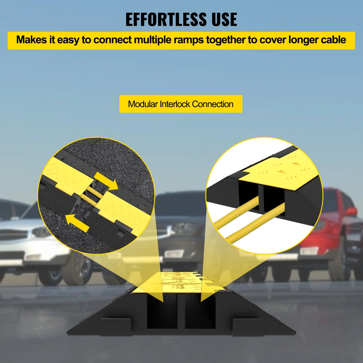 5 PCS 2-Cable Rubber Speed Bump Cable Protector Ramp A980