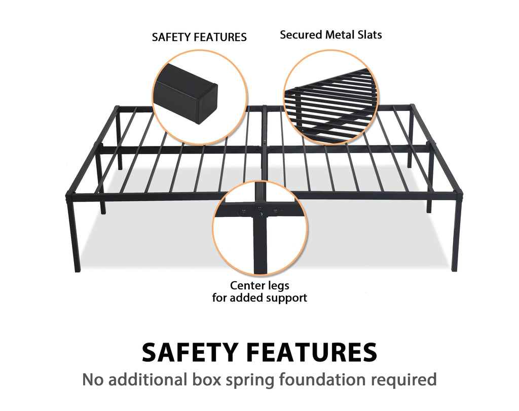 King Size 18 Inch Metal Platform Bed Frame M1460