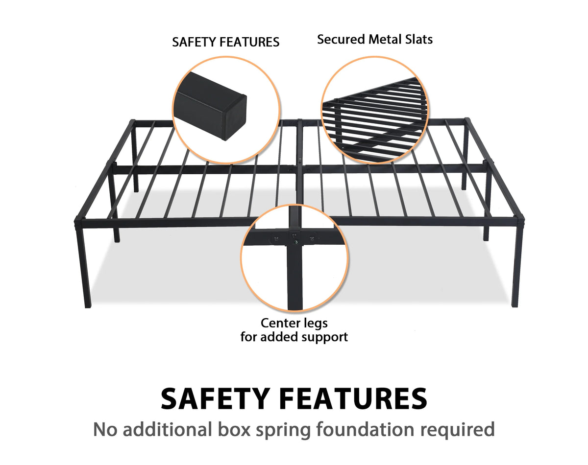 King Size 18 Inch Metal Platform Bed Frame M1460