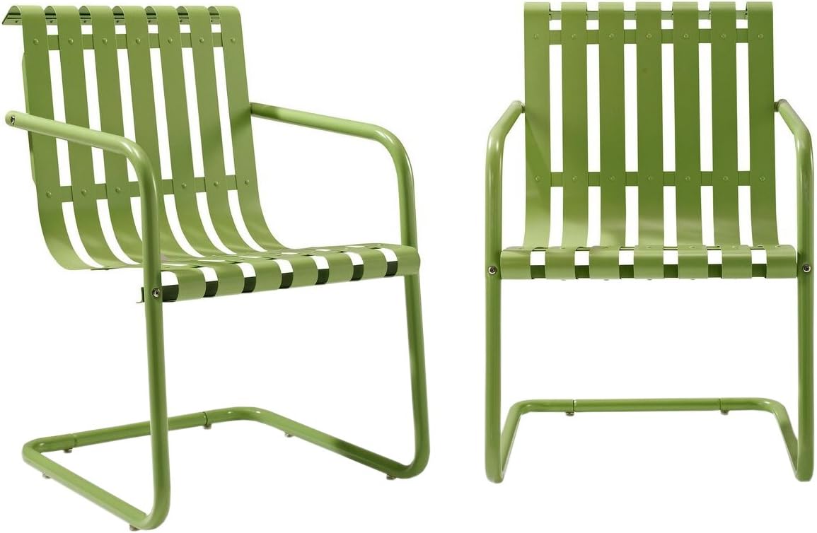 Caribbean Blue Metal Outdoor Spring Chair (Set of 2) R748862