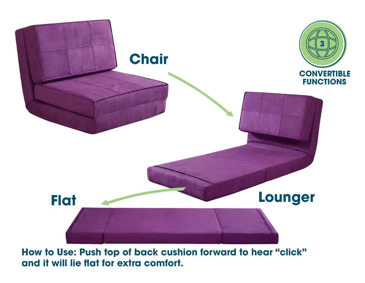 Ultra Soft Suede Convertible Flip Lounge Chair M79018