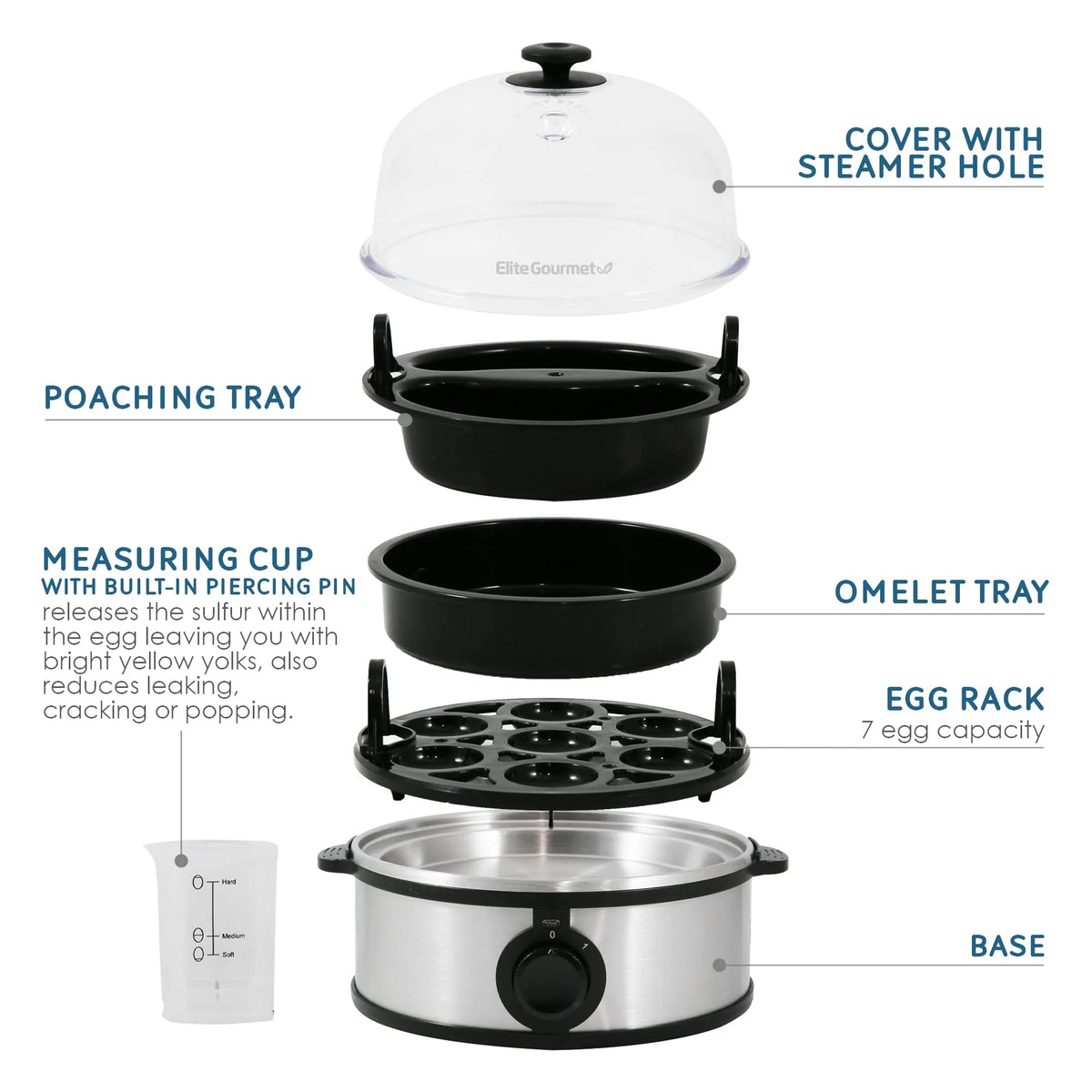 Electric Egg Cooker with Auto Shut-Off, 7 Egg Z6886