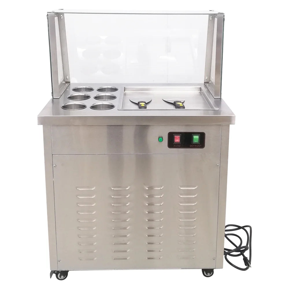 Commercial Flat Pan Fried Ice Cream Roll Machine with 6 Tanks I57631