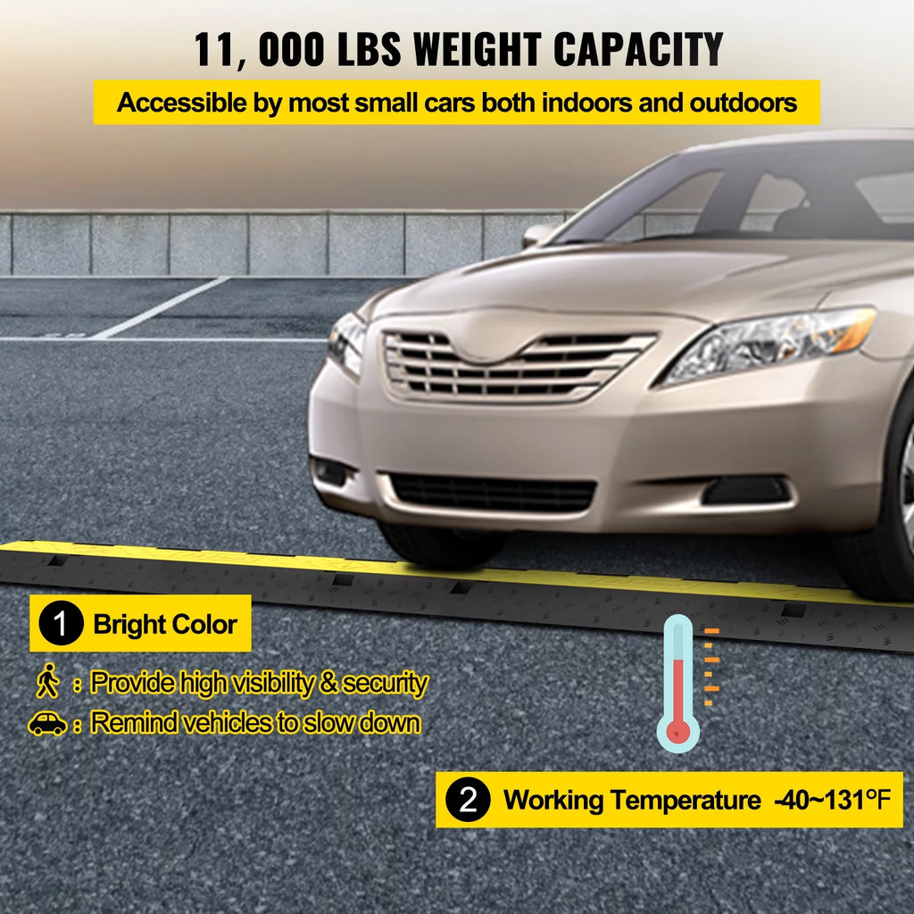 5 PCS 2-Cable Rubber Speed Bump Cable Protector Ramp A980