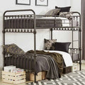 Twin Over Twin Metal Bunk Bed with Ladder J36007
