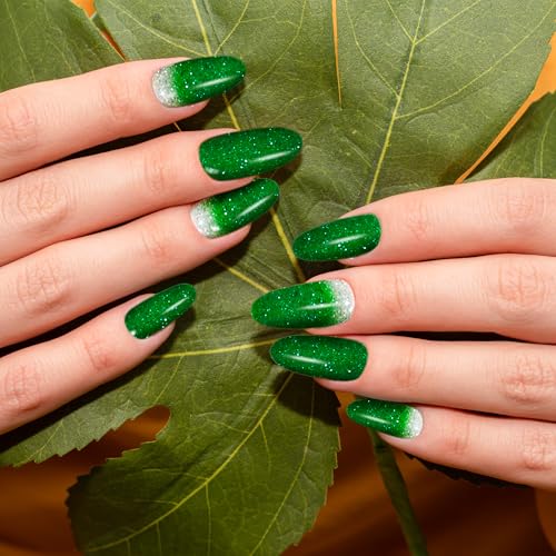 Semi Cured Gel Nail Strips with Sparkling Xmas Designs M91156