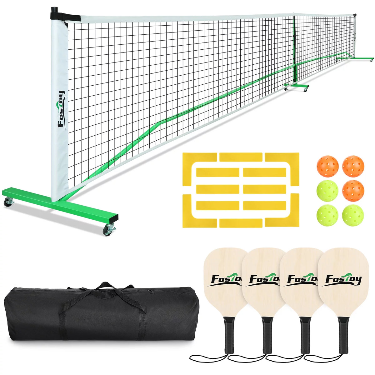 22 ft Portable Pickleball Net Set with Carrying Bag Q955356
