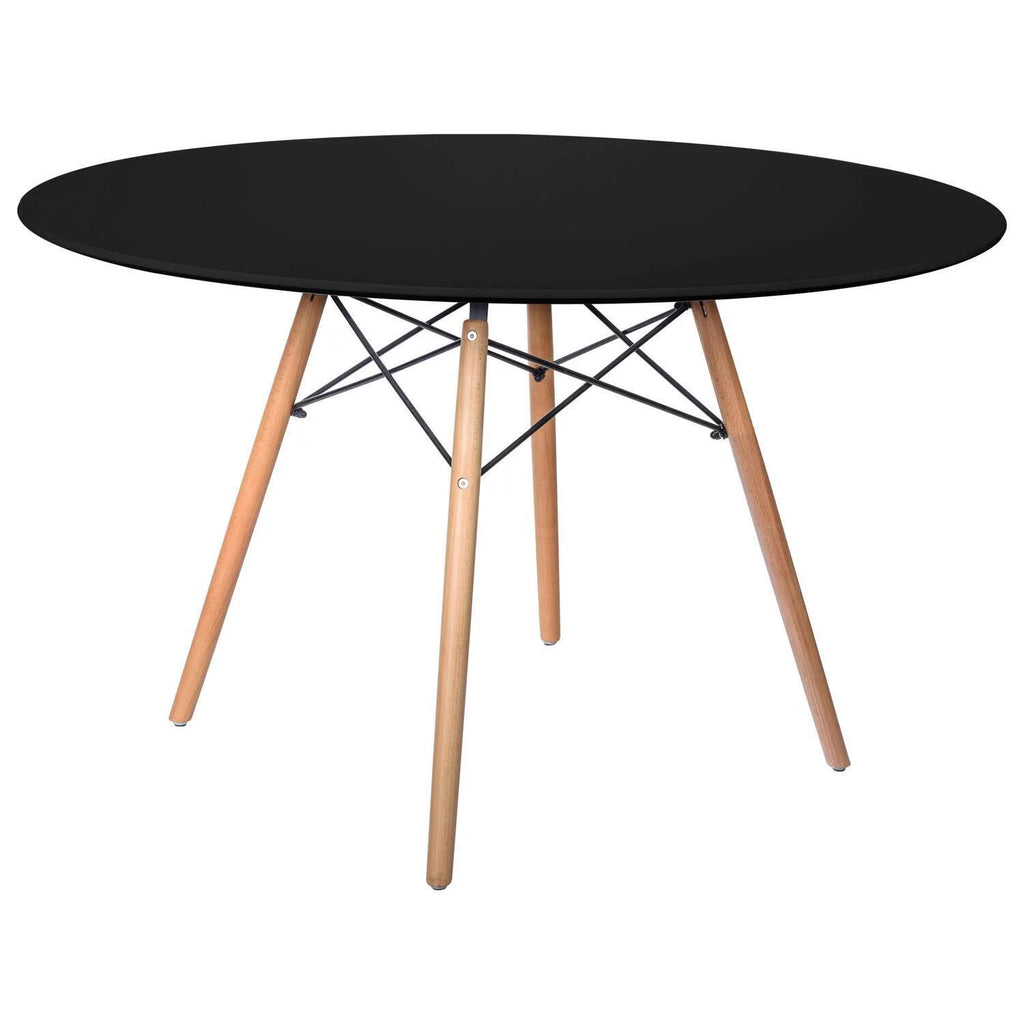 Round Wooden Top Dining Table with Eiffel Base J859945