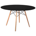 Round Wooden Top Dining Table with Eiffel Base J859945