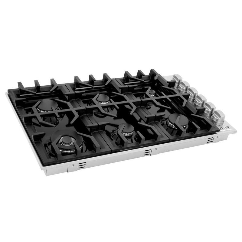 6 Burner Porcelain Gas Cooktop in Stainless Steel J9561