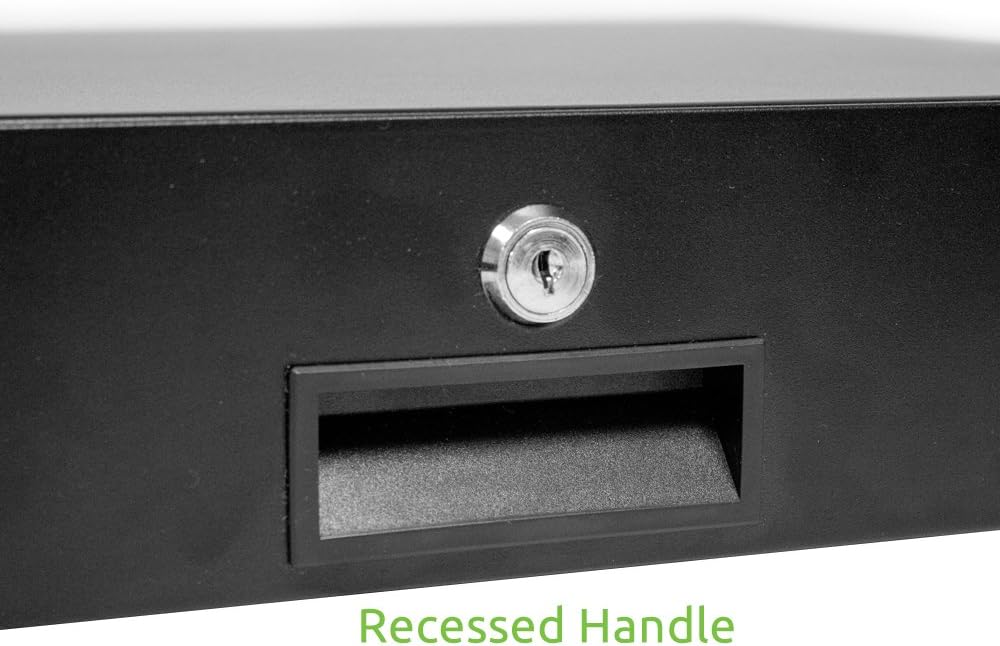 2U Black Rack Mount Drawer with Lock and Key A26091