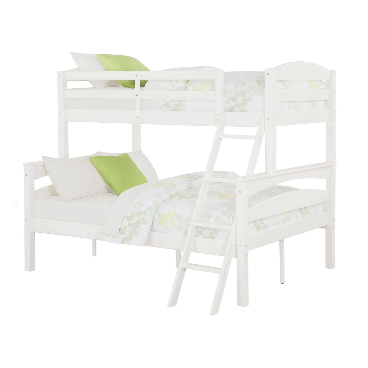 White Twin Over Full Wood Bunk Bed Frame D5640