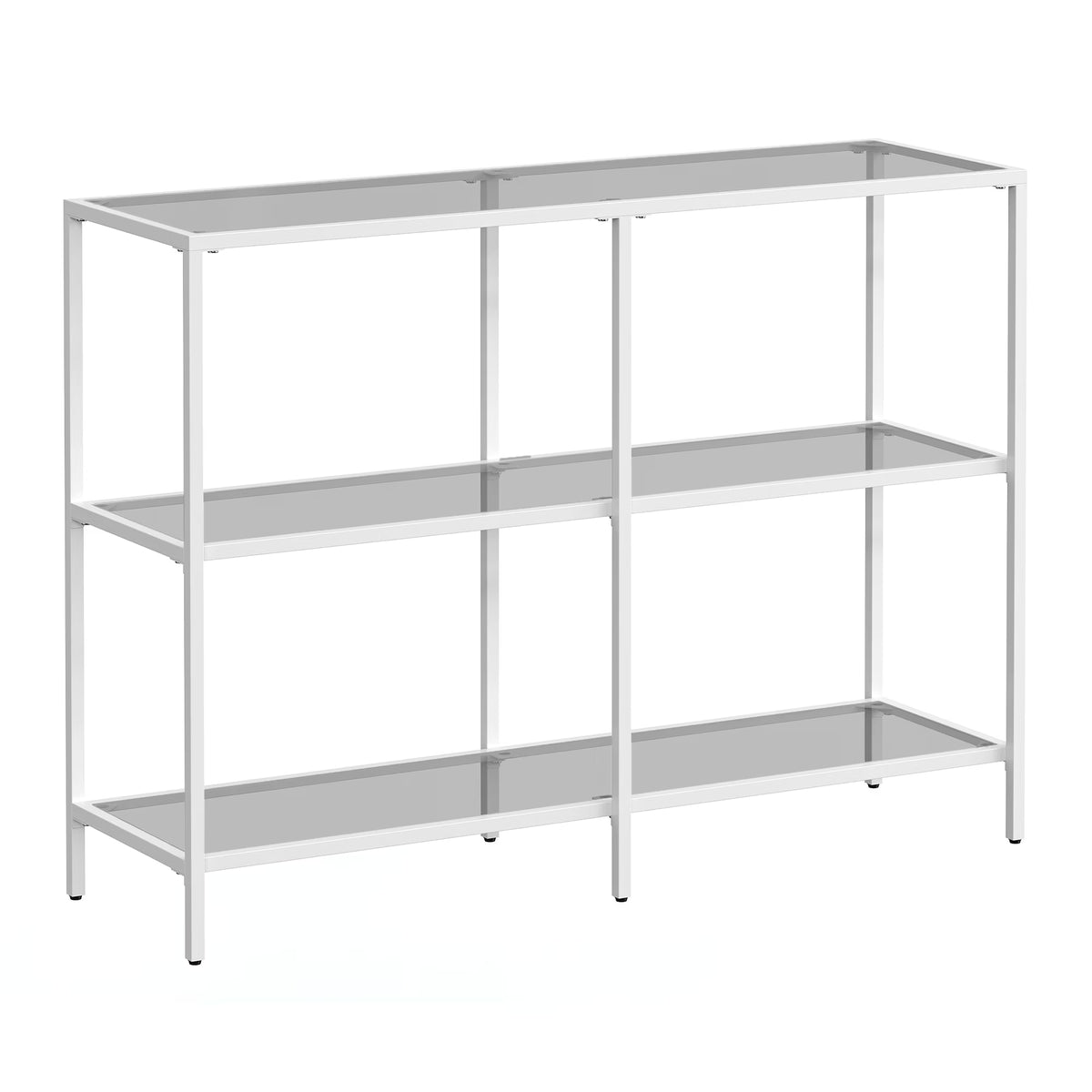 White Console Table with Glass Shelves M7270