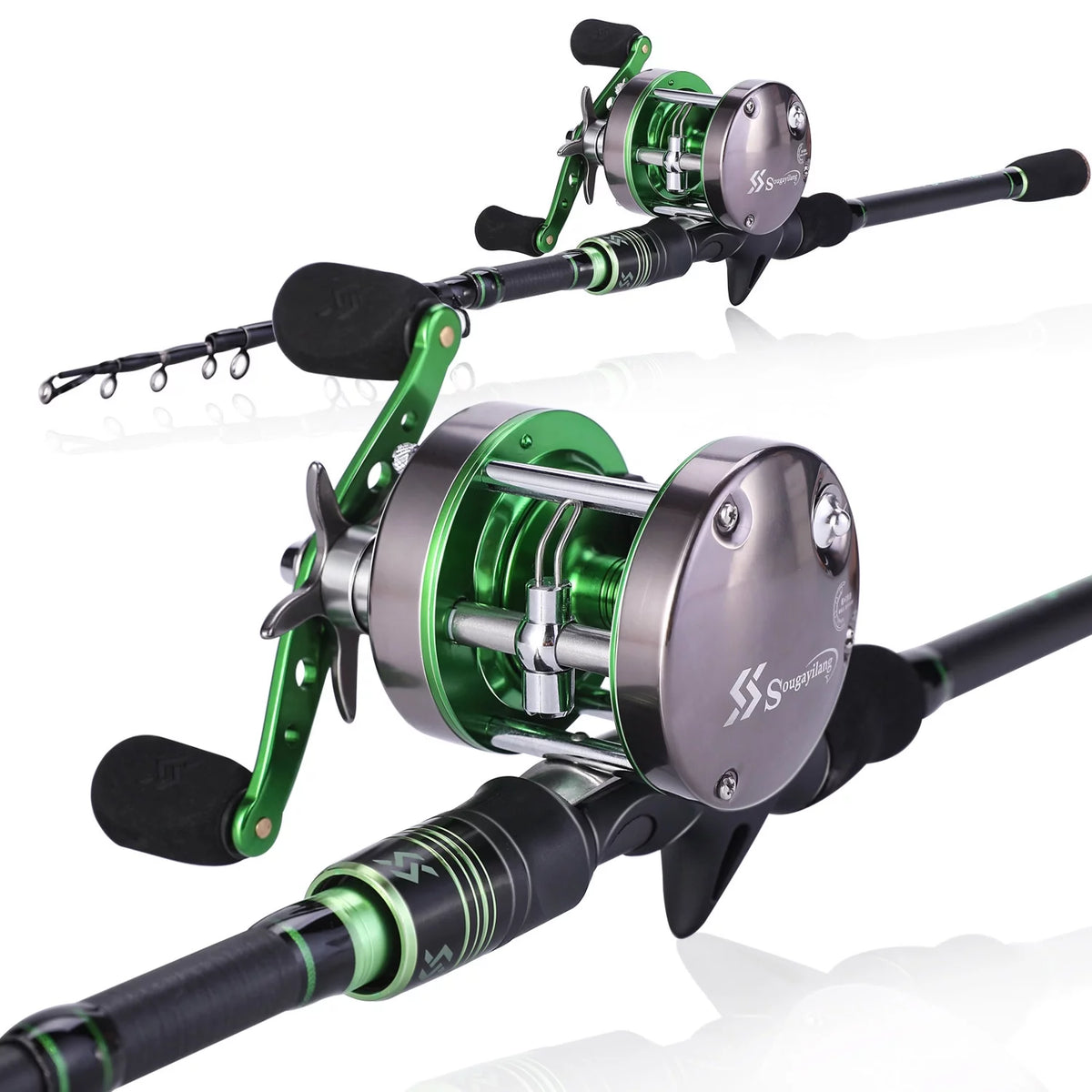 Telescopic Casting Rod and Baitcast Reel Fishing Combo D436088