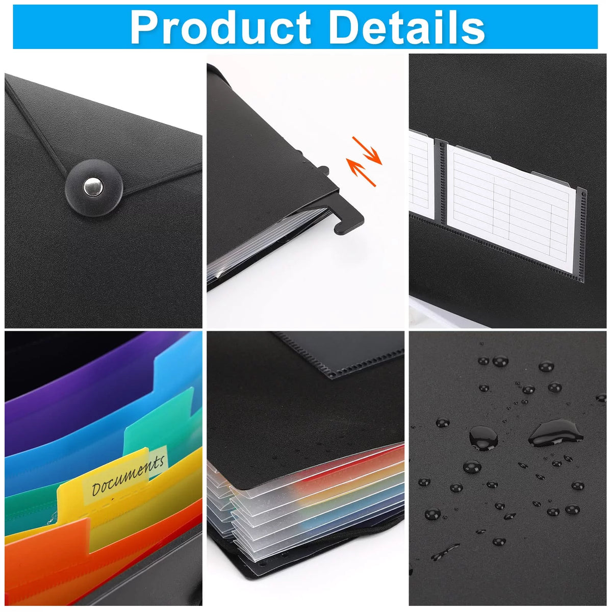 3 Pack Letter Size Hanging File Folders with Multi-Color Tabs K197