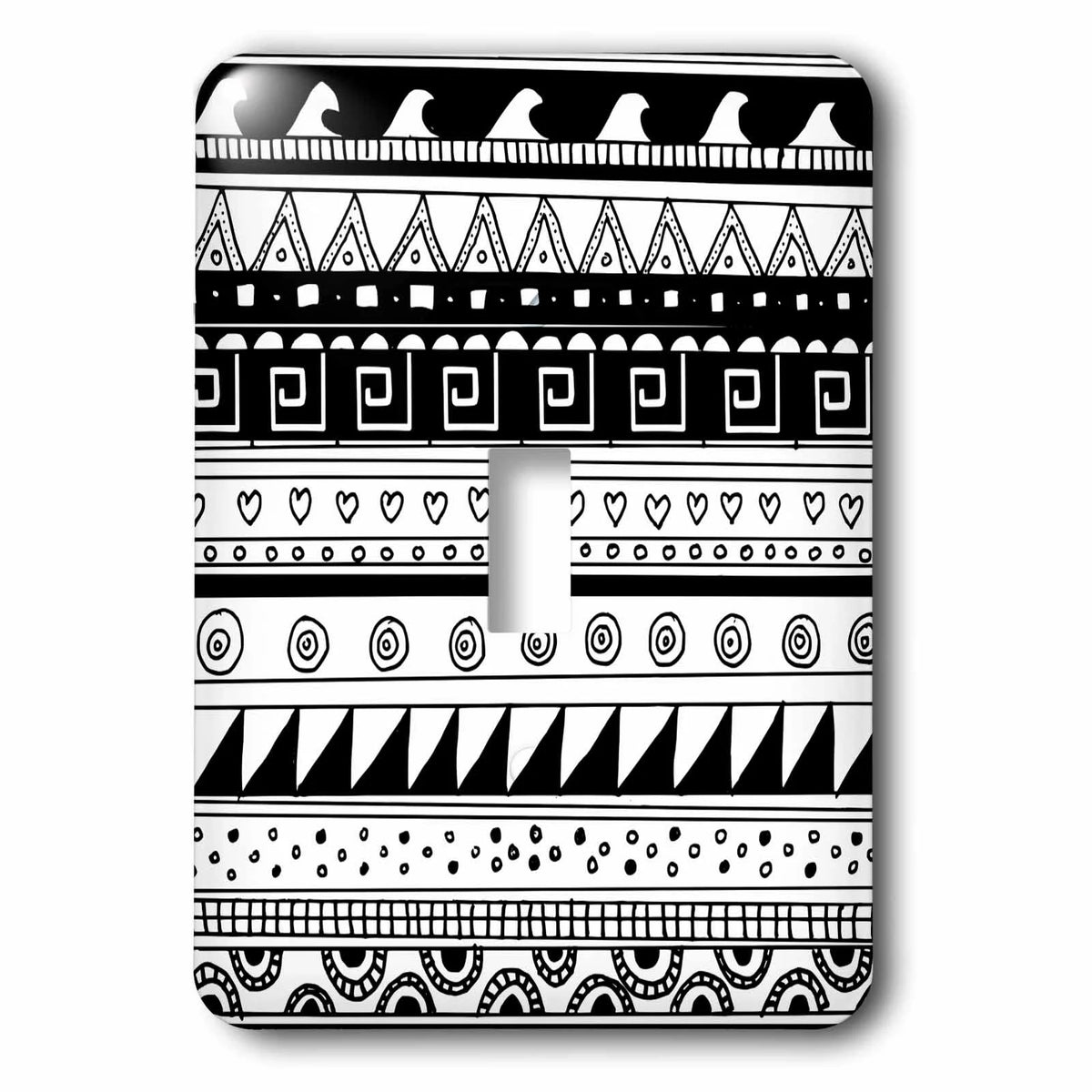 Black and White Tribal Pattern Single Toggle Switch A974232