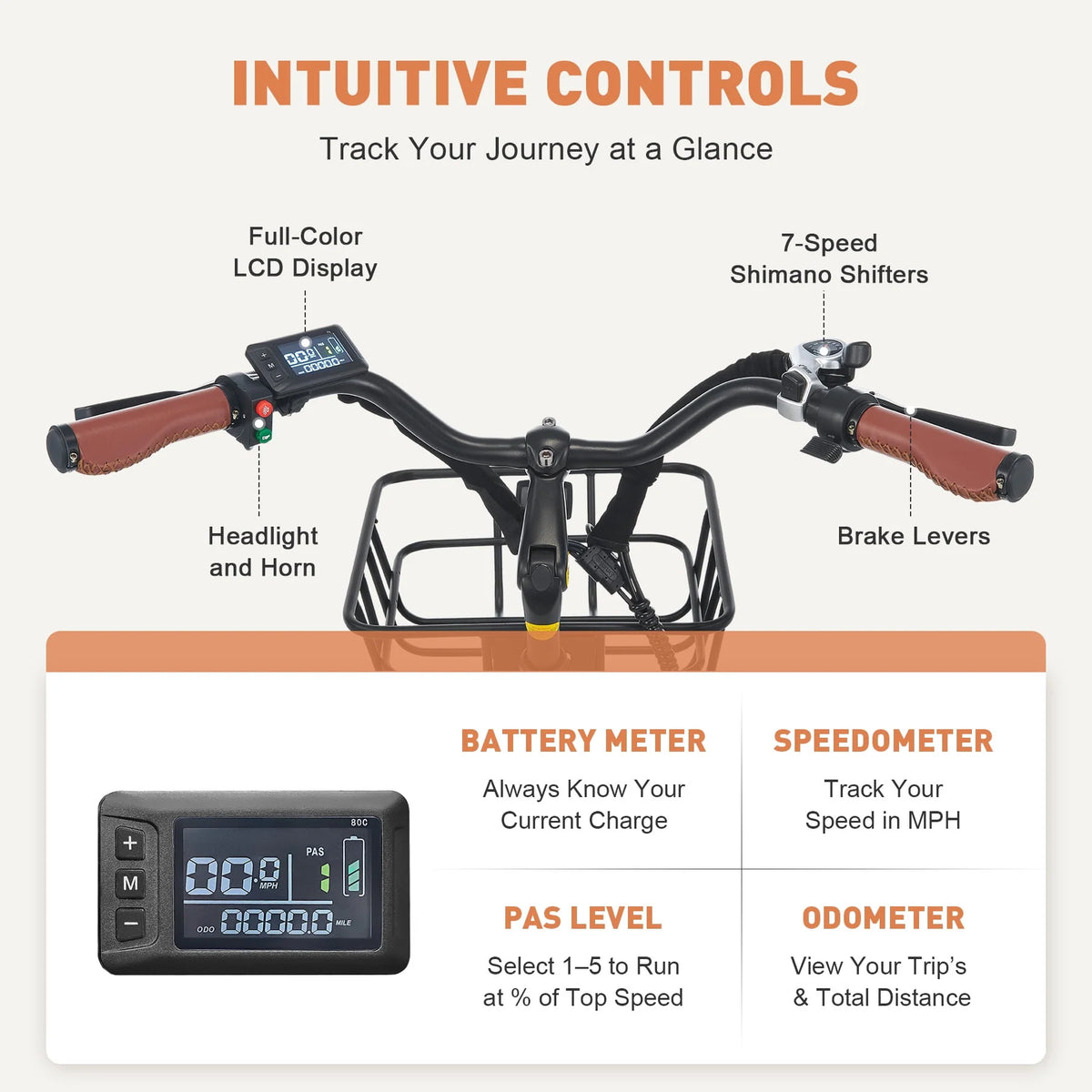 Electric Bike with Pedal Assist 48V Battery, Black Y435723