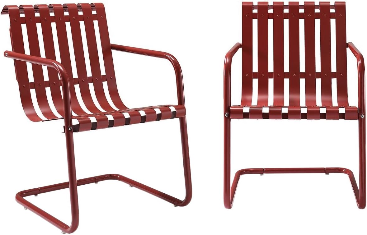 Caribbean Blue Metal Outdoor Spring Chair (Set of 2) R748862