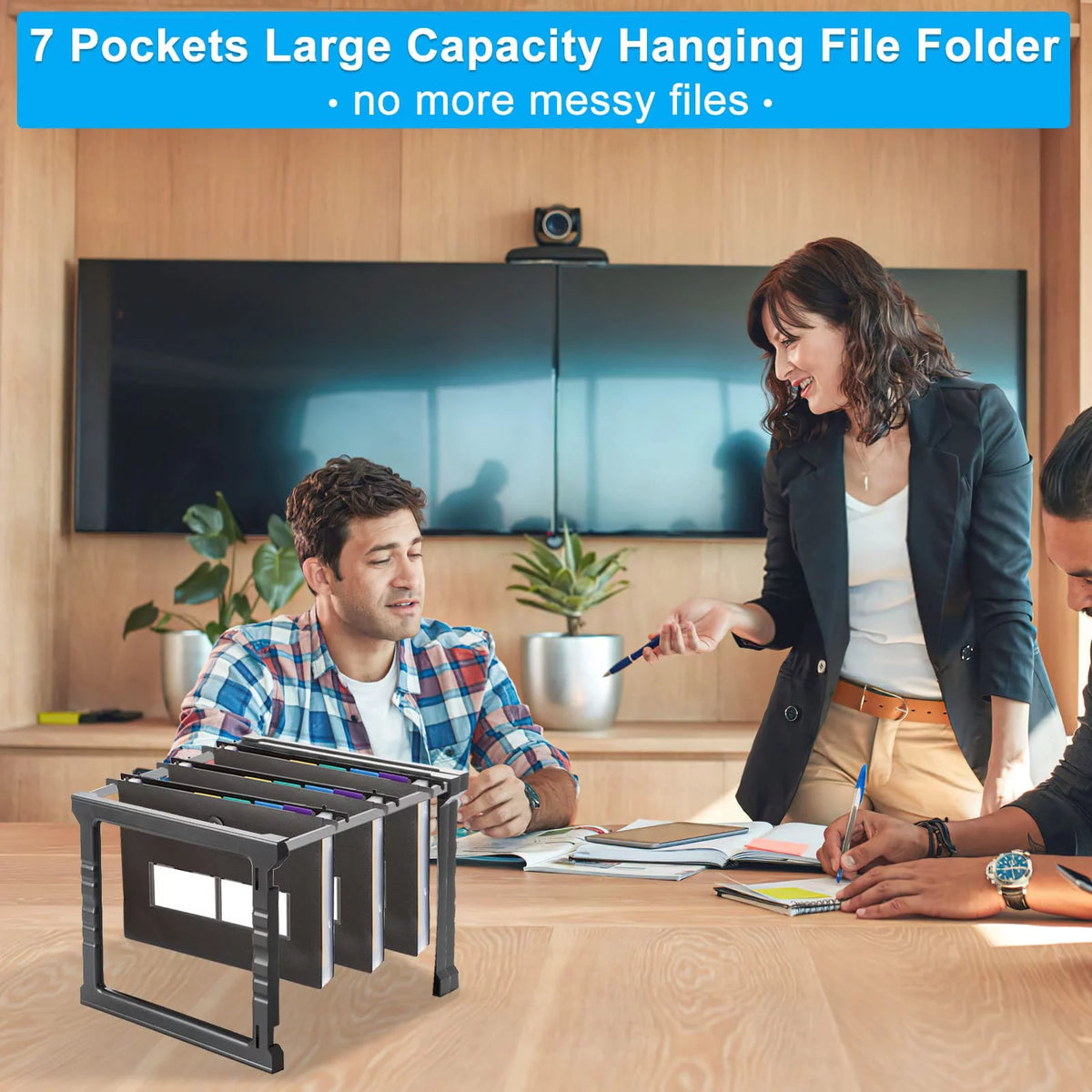 3 Pack Letter Size Hanging File Folders with Multi-Color Tabs K197