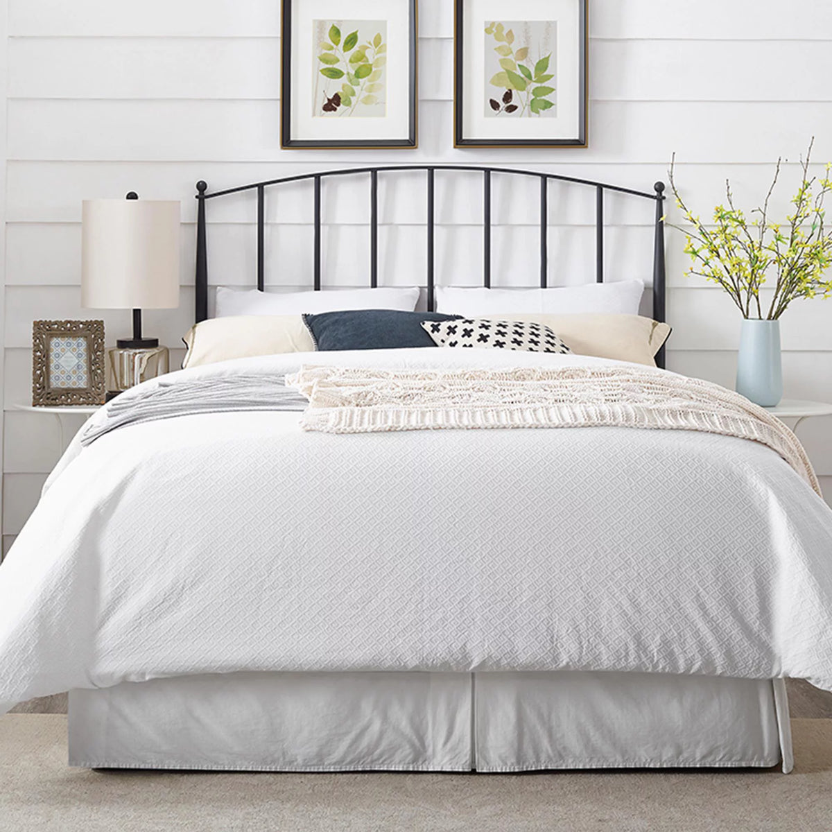 Black Full Queen Metal Spindle Headboard F399431