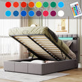 Full Size Velvet Upholstered Platform Bed with Storage and LED Light B48312