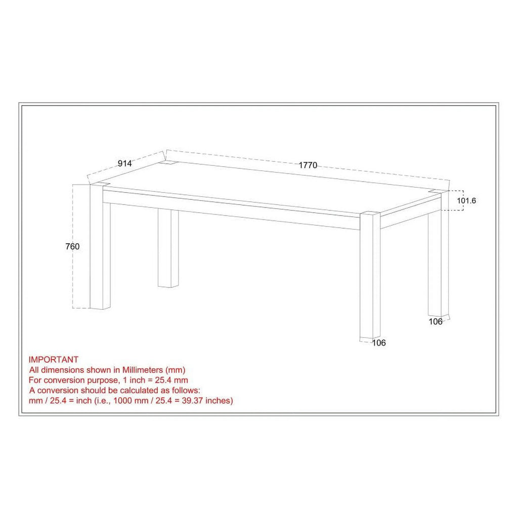 Dark Sheesham Rectangular Dining Table Z6813