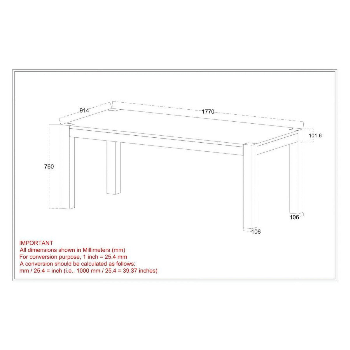Dark Sheesham Rectangular Dining Table Z6813