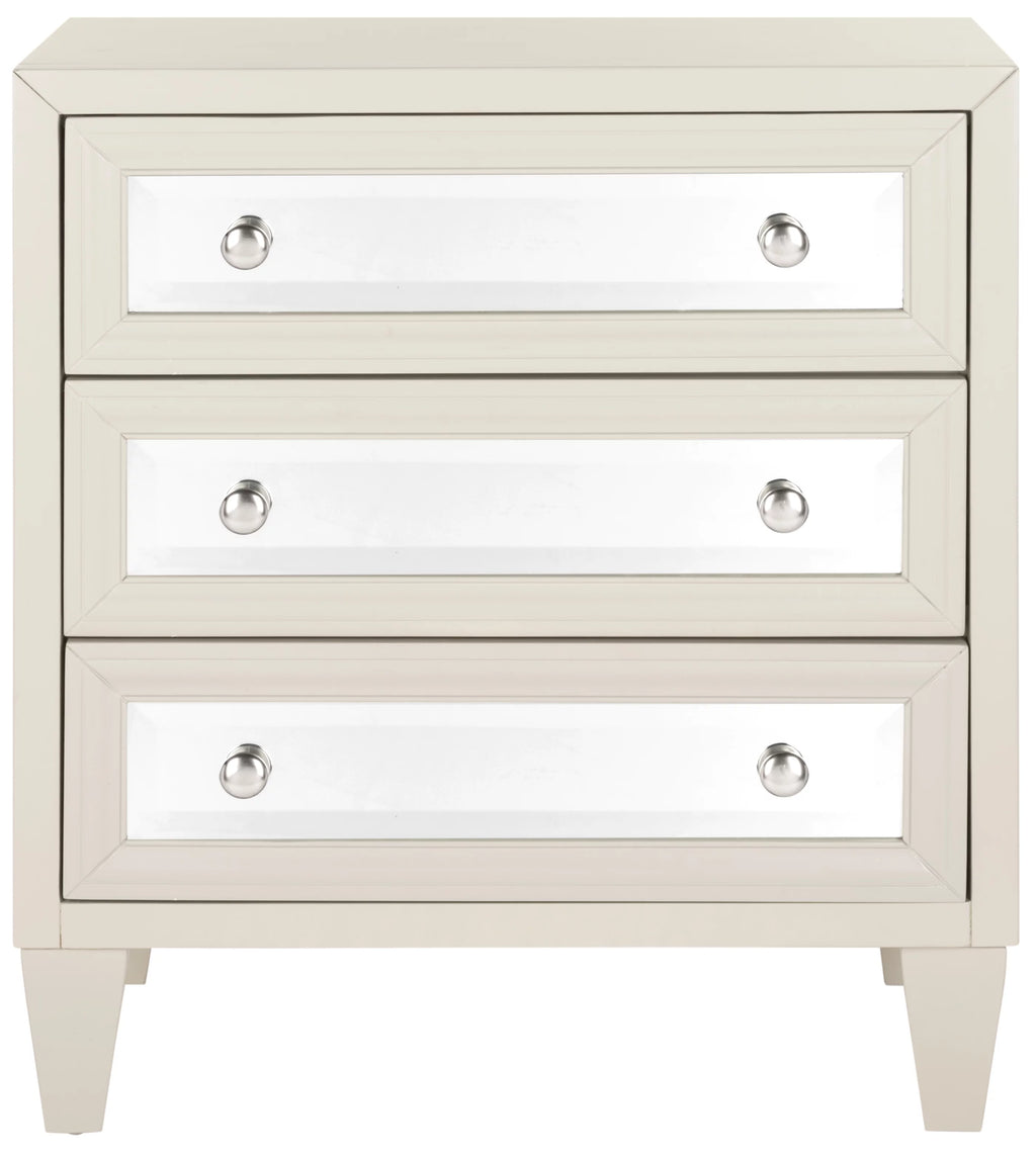 Cream 3 Drawer Mirror Chest Z392