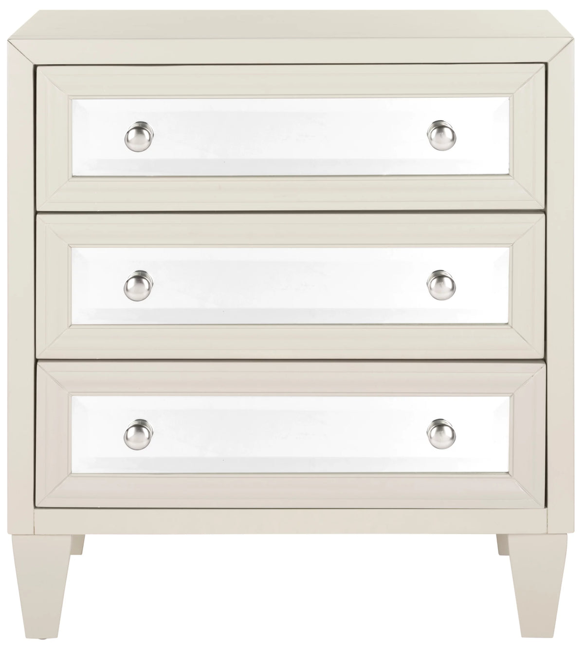 Cream 3 Drawer Mirror Chest Z392