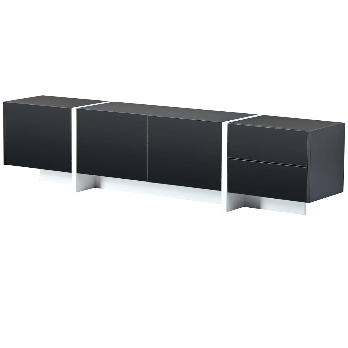 White & Black Contemporary Rectangle TV Stand K31399