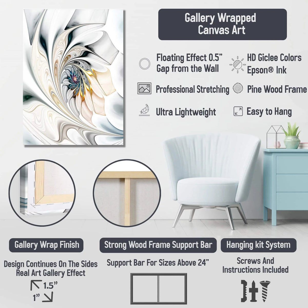 Floral Peony Canvas Art Print 30 in. wide x 30 in. high K911512
