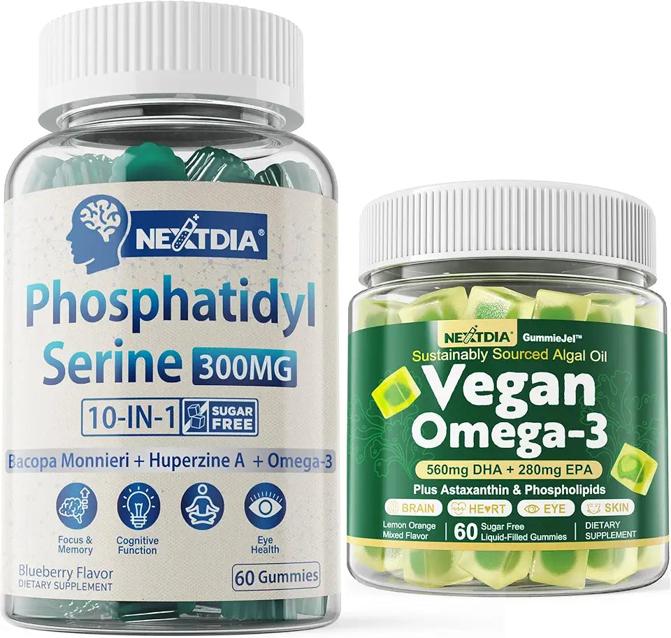 Vegan Omega 3 Gummies and Phosphatidylserine Gummies Sugar Free Q4858