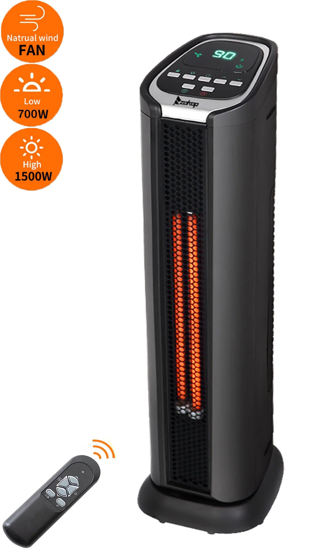 24'' 1500W Adjustable Electric Space Heater O145327