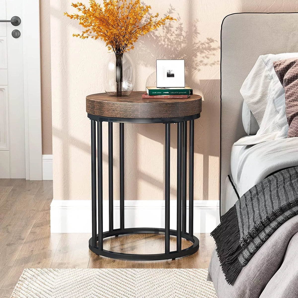 2 Tier Wood Round End Table M22278