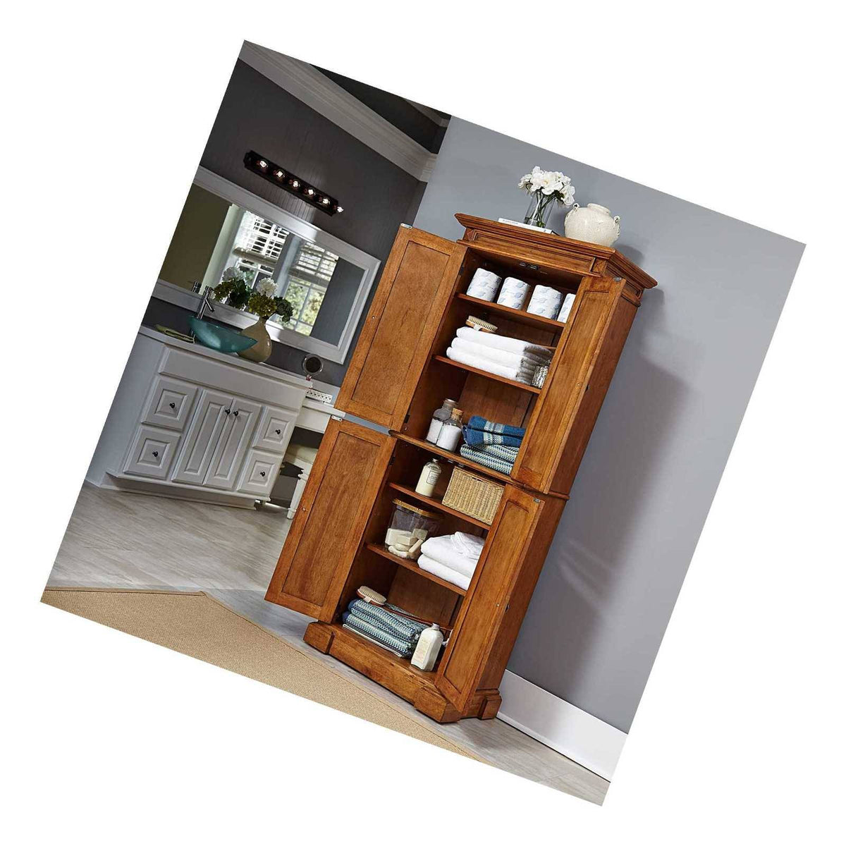 Distressed Oak Pantry O965