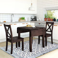 3-Piece Wood Drop Leaf Dining Table Set with 2 Chairs I66173