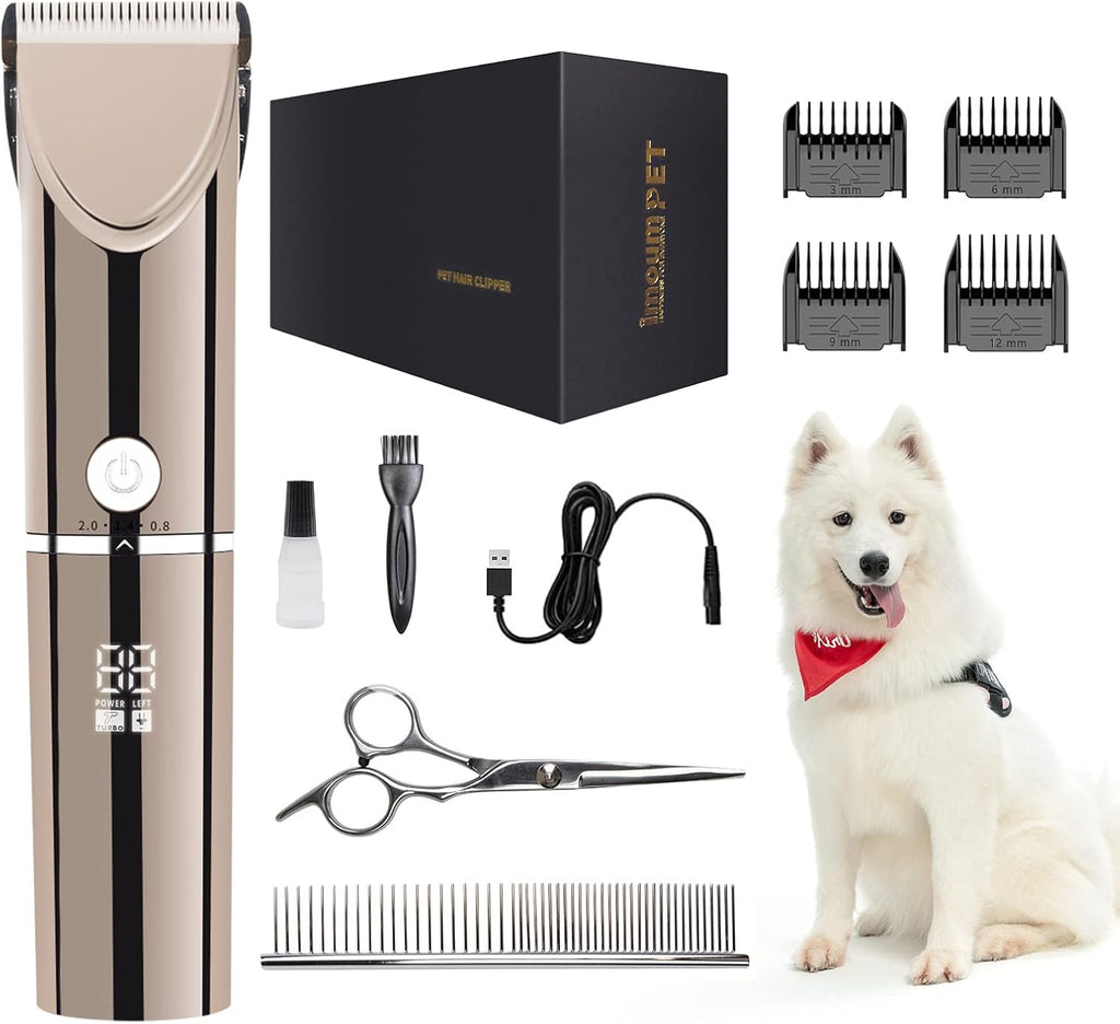 Cordless Dog Clippers for Grooming Pet Hair Trimmer, Rechargeable Electric Shaver, Pack of 2 I576189