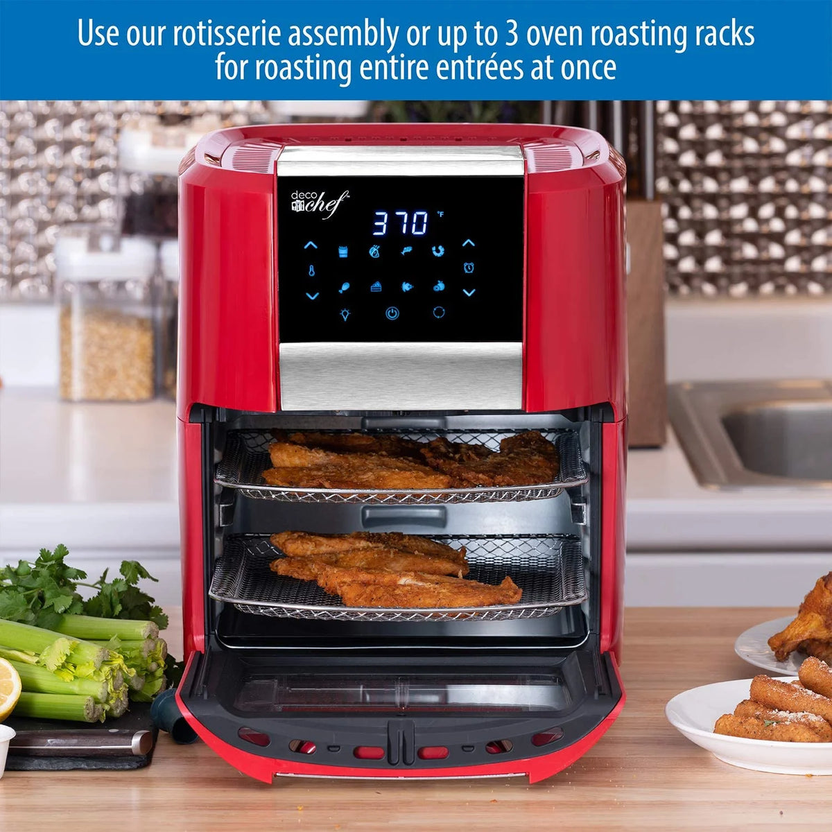12.7 QT Digital Air Fryer Oven with 3 Roasting Racks T2644