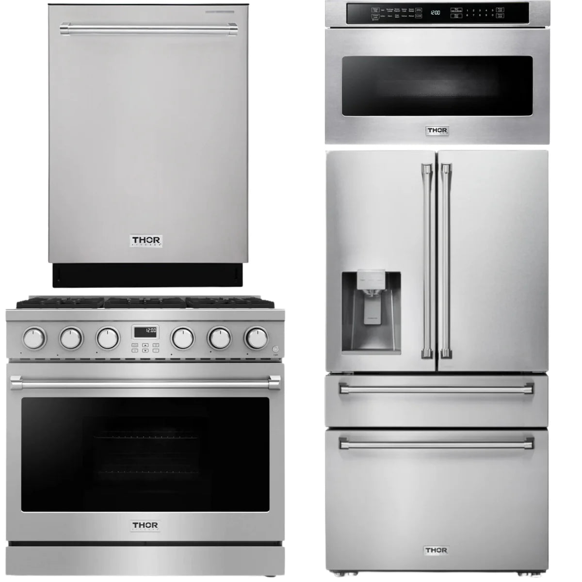 36 Gas Range, Refrigerator, Dishwasher and Microwave K624657