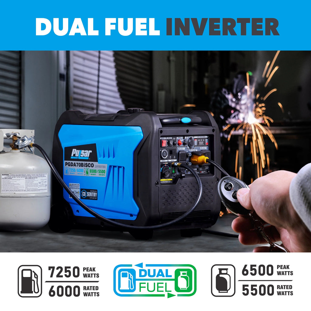 7,250 Watt Dual Fuel Inverter Generator with Remote Start E75887