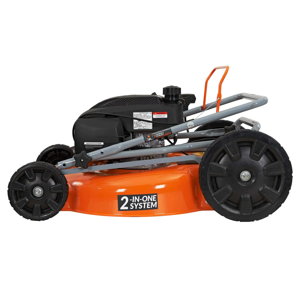 21 in. 170cc 2-in-1 Gas Walk Behind Push Lawn Mower with High Rear Wheels D354844